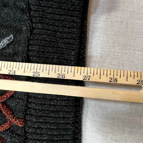 Vintage Protege Collection Men’s Large Gray Cable Knit Sweater grandpacore Black - Picture 4 of 5